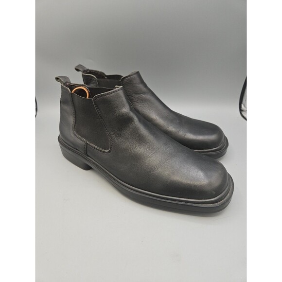 Mens Aquatalia Chelsea Boot Sz 10 - Black - Leather Ankle Boots - Picture 1 of 9